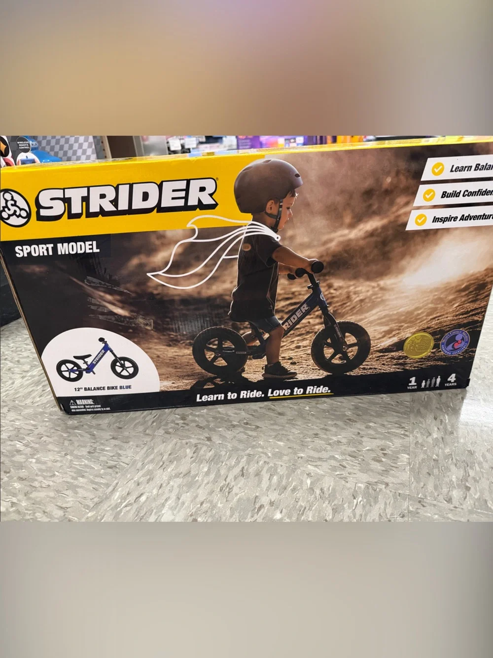 12” NIB Strider Balance Bike Blue - Picture 2 of 3